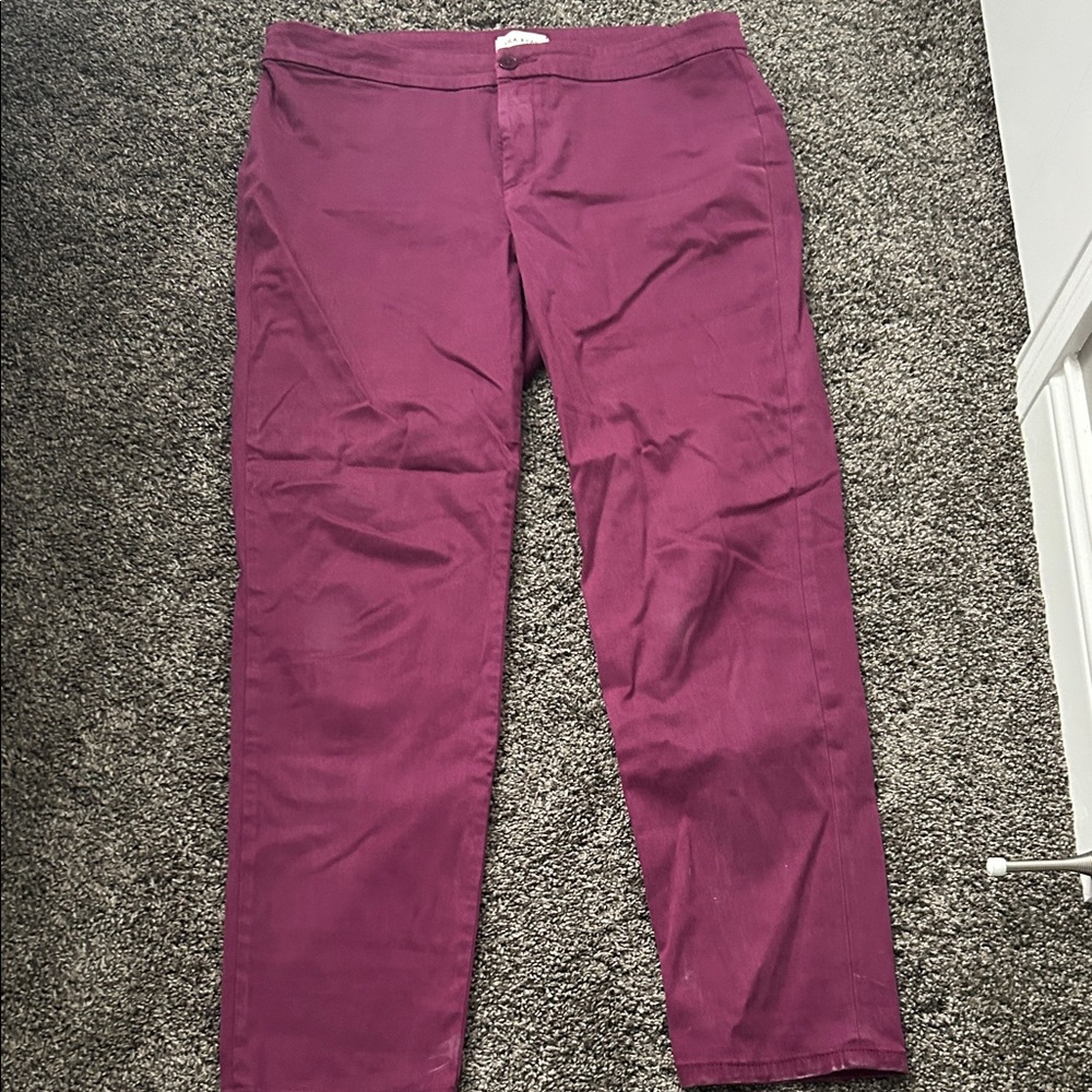 LILA RYAN Women's Rich Purple Straight Leg Pants